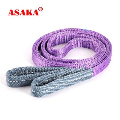 China Factory Made 1 Ton 12m Eye Lashing Lifting - Eye Polyester Flat Woven Duplex Webbing Sling Industrial Lifting Belt for sale