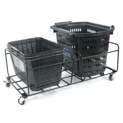 China Single Sided Shopping Basket Stock Tray Supermarket Wire Shelf Storage Shelf For Supermarkets Display for sale