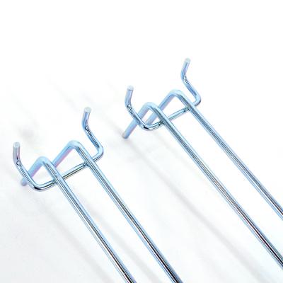 China Universal Pegboard Hooks Two Line Hook Metal Display Peg Hooks Shop Fitting Accessories for sale