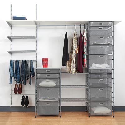 China Soft Customized Size And Easy Configurable Metal Wire Clothes Closet Shelving Organizer for sale