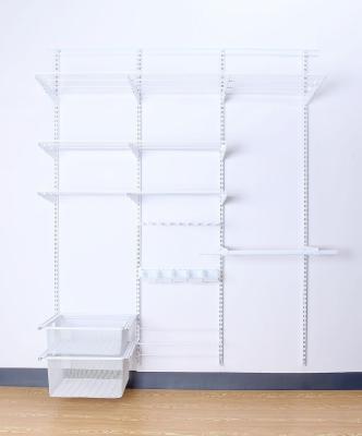 China Fashionable and Adjustable Closet Organizer System Steel Frame Space Saving Closet Storage Wardrobe System for sale