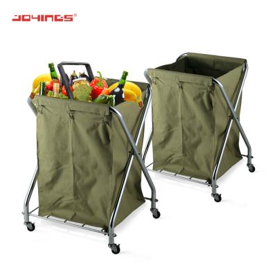 China Foshan Mobile Factory Easy To Move Chrome Frame Cloth Cage Trolley Basket for sale