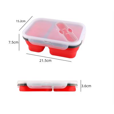 China CollapsibleSilicone CollapsibleSilicone Food Container Portable Viable Tableware Silicone Collapsible Airtight Food Bento Lunch Box for sale