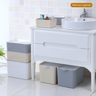 China NFS 2022 Viable Color Custom Hot Selling Stackable Plastic Bathroom Storage Box With Lid for sale