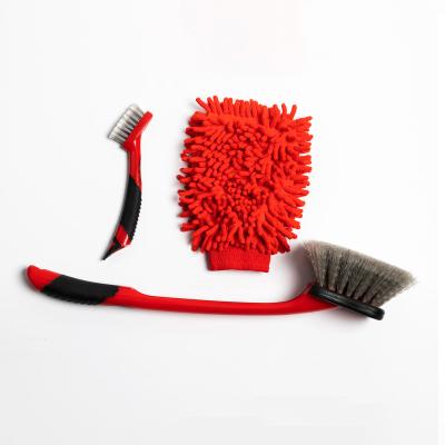 China Finesource Sustainable Multifuctional Portable Easy Use Brush For Car Window Brush Cleaner Wash Black/Red for sale