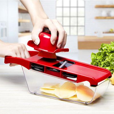 China Viable Professional Vegetable Food Cutter Adjustable Kitchen Grater Slicer With Container for sale