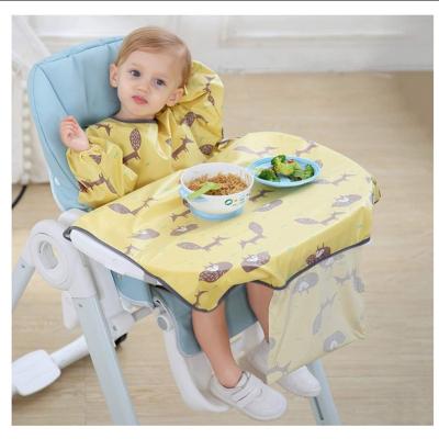 China Washable Baby Weaning Bib Apron Long Sleeved Waterproof Shirt Dining Chair Cover For Toddlers Feeding Supplies for sale