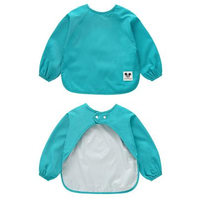 China Washable Baby Full Sleeve Bib Kids Drawing Apron Waterproof Bib Kids Eating Baker Apron Unisex for sale