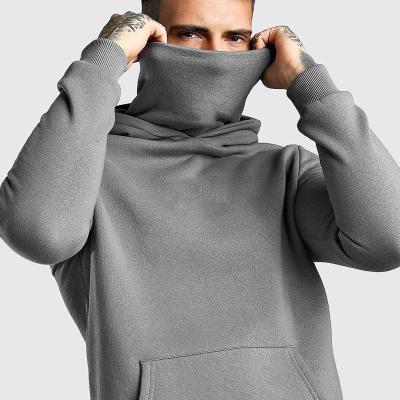 China Breathable Micro Fleece Hoodie Face Cover Pullover White Sweatshirt With Face Cover Masked Hoodie For Men for sale