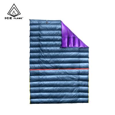 China Mummy Ice Flame 7D 90% White Goose Down Portable Detachable 3 Season Sleeping Bag Blanket Underquilt Hammock Camp Backpacking for sale