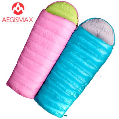 China Mummy AEGISMAX K200 Kids Envelope Down Sleeping Bags Filling 95% White Goose Down For Kids Outdoor Rise Camping Blue Pink for sale