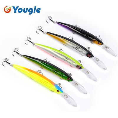 China Plastic Yougle Fishing Hard Lure Bait Artificial Minnow 14.5cm 12.55g With 6# Hook for sale