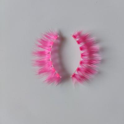 China New Colorful Colorful Lashes False Eyelashes Beautiful Natural Handmade Cruelty Free Colored Silk Eyelashes for sale