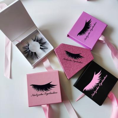 China 2021 Natural Soft Eyelash Private Label Custom Eyelash Packaging Wholesale 100% Real 3d Mink Eyelashes With Custom Eyelash Packaging for sale