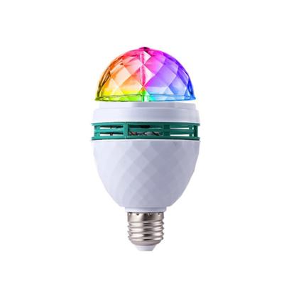 China 3W 110V-265V Residential Multicolor Crystal Base Stage Lamp E27 Family Gathering Holiday Atmosphere Rotating LED Strobe Light Bulb for sale