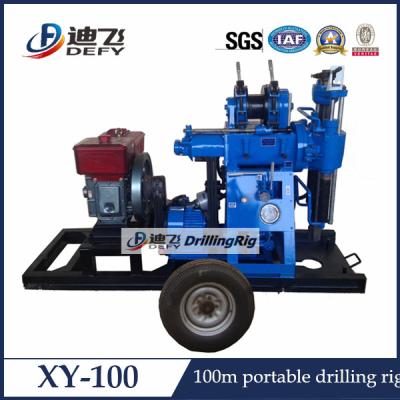 China XY-100 Trailer Mounted Hydraulic Water Well Drilling Rig for sale