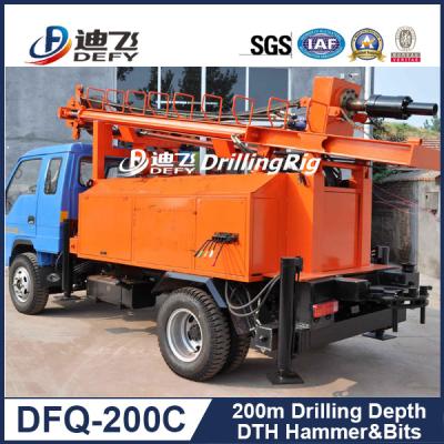 China 200m water well drilling rigs DFQ-200C Multi-Function Widely Used Truck Mounted Drill rig for sale