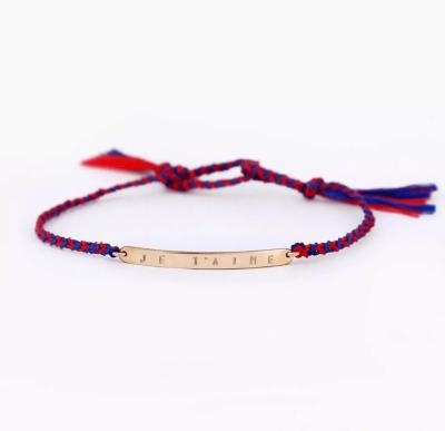 China Durable Custom Linear Friendship Bracelet Custom Braided Rope Bracelet For Female And Man For Woman for sale