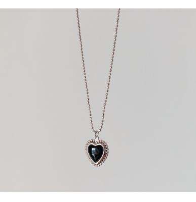 China TRENDY Vintage S925 Silver Heart Necklace For Women Hip Hop Fashion Necklace for sale