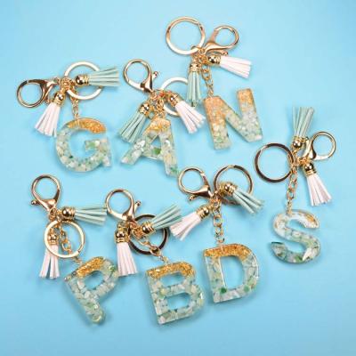 China Wholesale Bag Ring Diamond Personalized Letter Key Chain Durable Fashion Alphabet Acrylic Keychains for sale