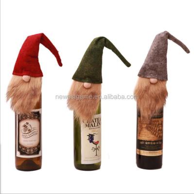 China Felt No Face Doll Wine Bottle Cover Christmas Decoration Bottle Cloth Free Shipping for sale