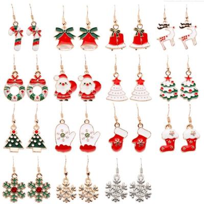 China CLASSIC 925 Christmas Dangle Earrings For Little Girl Kids Tree Shoes Deer Christmas Earrings Crystal Gift Jewelry for sale