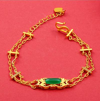 China Casual/Sports Women's Hired Chain Bracelet 24k Gold Women's Casual/Sports Hi Bracelet Gift Birthday Bracelet Gold Filled for sale