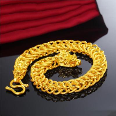 China Wholesale Classic CLASSIC Jewelry Fashion Design Dragon 24k Gold Bracelet For Men Retro Bracelet Wedding Gift Free Shipping for sale