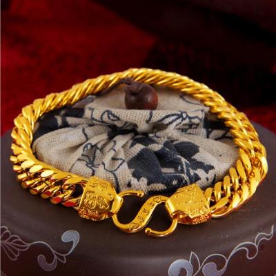 China Sporty snake chain hand 24k gold casual/sporty bracelet for men party bracelet for girl gift solid gold fu chain bracelets for sale