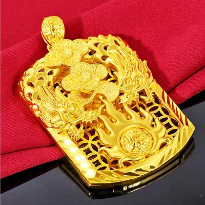 China CLASSIC 24k Gold Strip Dragon Pendant For Women Mens Classic Fashion Gold Dragon Jewelry for sale