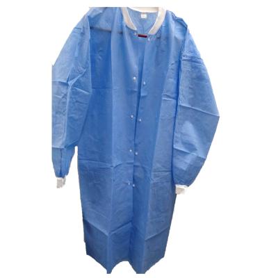 China Wholesale White Blue White Blue Nonwoven Waterproof Uniform Long Sleeve Sms Disposable Lab Coat Hospital Raincoat for sale