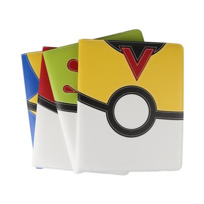 China Custom Game Card Travel Holder Trade Pokemon Card Binder Holder Sleeves 9 Pocket Pokemon Card Binder Album Leather Photo Card Binder for sale