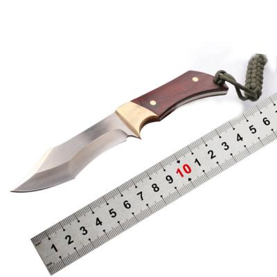 China Easy Carry Board Fixed Blade Hunting Knife With D2 Blade Wood Handle Fixed Knife for sale