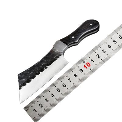 China Outdoor Black Wooden Sharpness Survival Fixed Hunting Knife With Leather Cover for sale