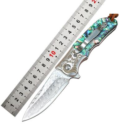 China High Quality Non-variable Damascus Pocket Knife Handle Pocket Folding Wooden Knife for sale