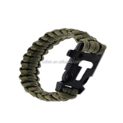 China OEM Modern Outdoor Camping Fire Starter Whistle SOS Woven Survival Rope for sale