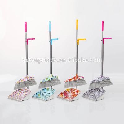 China 2312F home printing factory cheap houseware Taizhou stick iron plastic broom and dustpan for sale