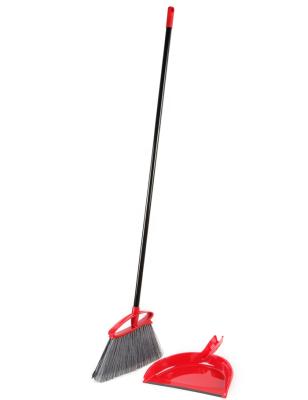 China Home Hot Sale Long Plastic Handle Soft Broom With Dustpan Set for sale