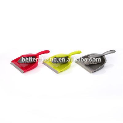 China Gold and Pink Color Dustpan Home Plastic Broom with Small Cleaning Brush for Household Kitchen Cleaning for sale