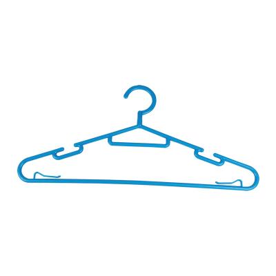 China SHOW Wholesale Cheap Garment Clothes Adult Widely Used Blue Plastic Hanger for sale