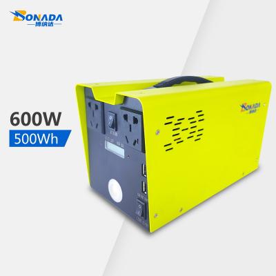 China Type C BONADA 700wh Usb AC 600w Lithium Battery Bank Portable Power Station For Camping PORTABLE POWER STATION for sale