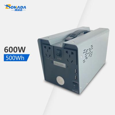 China Type C Portable Battery Power Station 600w Back Up Outdoor PORTABLE Solar Charging Station for sale