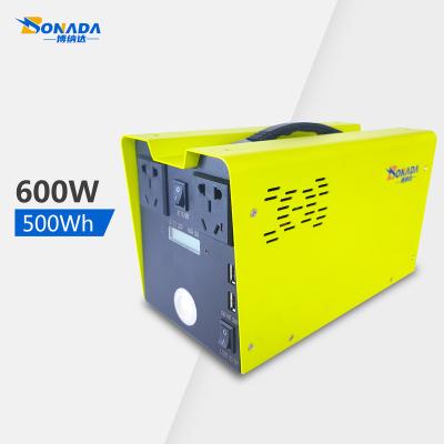 China Type C Usb AC 600w Lithium Battery Bank For Outdoor Camping Portable Fishing Power Station for sale