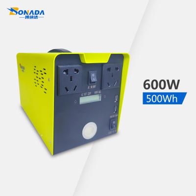 China Type C Outdoor Quick Charging Power Supply 600W 530wh Outdoor Camping Emergency Portable Power Station for sale