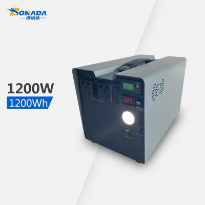 China Type C BONADA1200w 220v out door power supply support PORTABLE solar charging station for sale