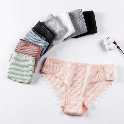 China Antibacterial Plus Size Cotton Underwear Seamless Lace Edge Briefs High Elastic Sports Panties Shorts Health No Trace Underpants for sale