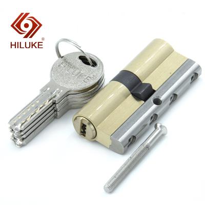 China Door Lock HILUKE Euro Key Brass Copper Computer Lock Body Machine Standard Door Cylinder for sale