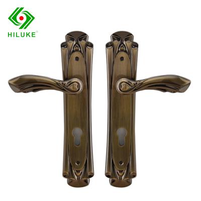 China HILUKE Door Antique Zinc Alloy Door Handle With Long Plate for sale