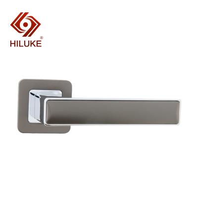 China HILUKE Best Door Lock Security Wooden Lever Household Wood Polishing Zinc Alloy Black Door Handles for sale