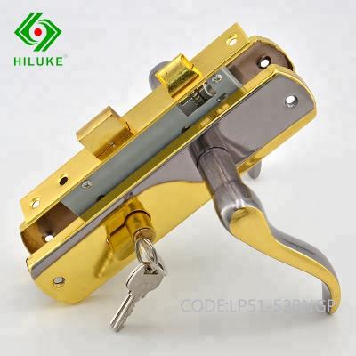 China Iron Aluminum HILUKE 50mm China Long Life Manual Metals Mortise Door Locks Handle for sale